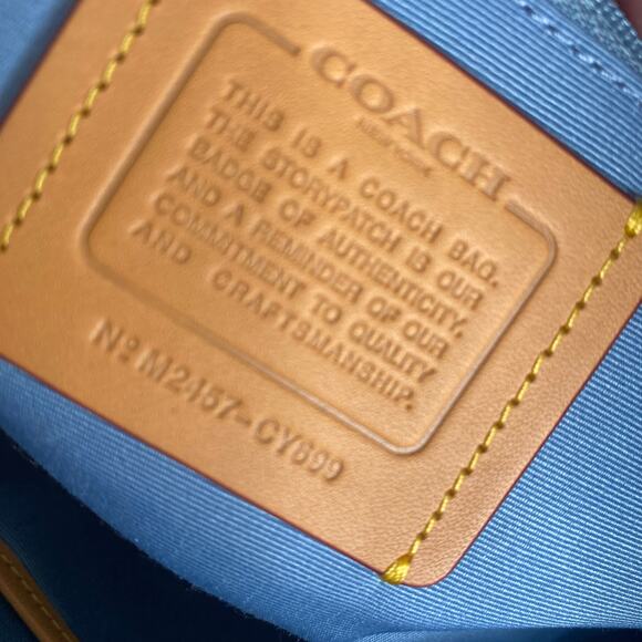 NWT Coach Rowan Large Satchel Bag In Signature Blue Denim Canvas - Picture 9 of 15